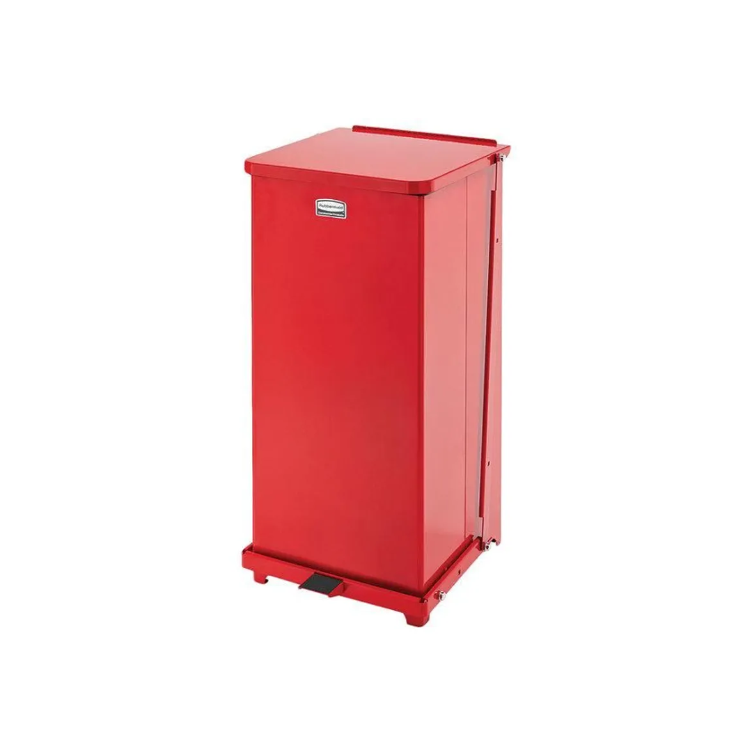 Rubbermaid acél piros pedálos szemetes 49L, tűzálló