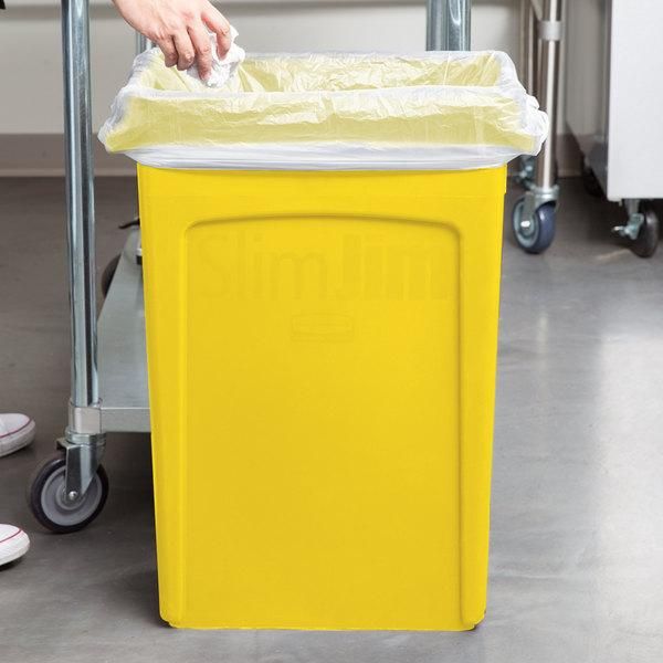 Rubbermaid slim jim szemetes kuka 87L - sárga