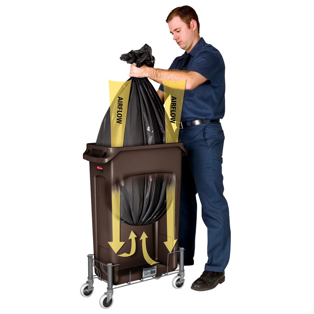 Rubbermaid slim jim szemetes kuka- 87 literes-barna