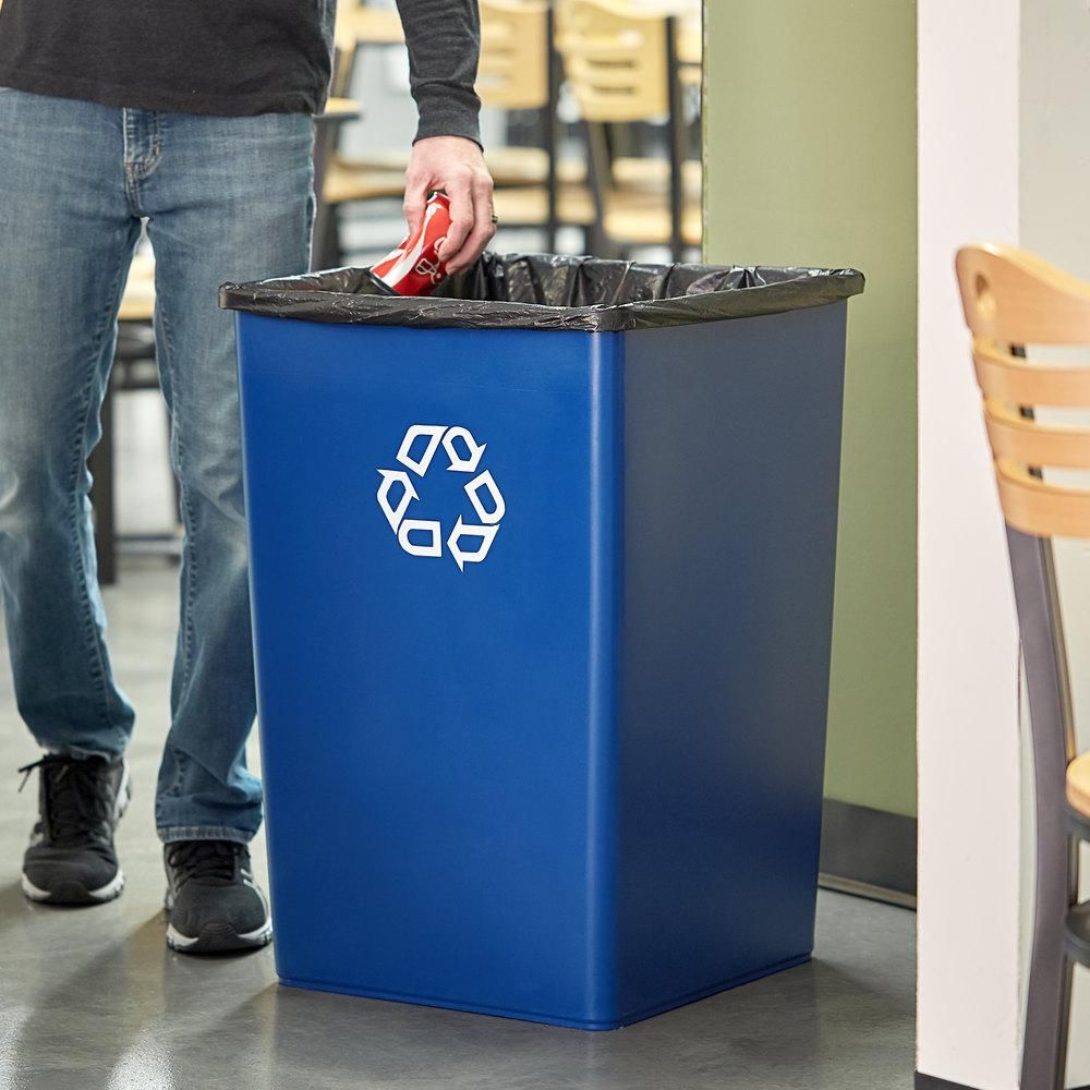 Rubbermaid négyzet alakú irodai szemetes kék ( kartonos = 4db)