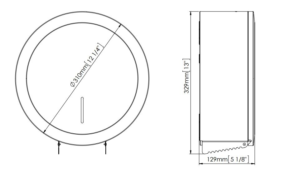 Mediclinics ipari wc papír adagoló (tekercs átmérő 275 mm), fényes