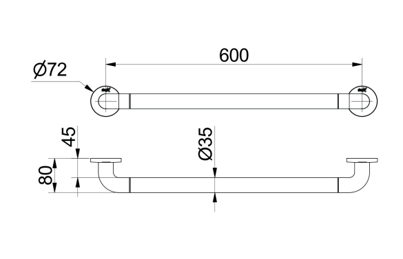 Simex egyenes kapaszkodó 600mm - fehér