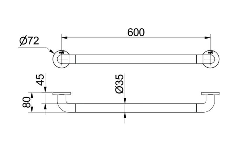 Simex egyenes kapaszkodó 600mm - fehér