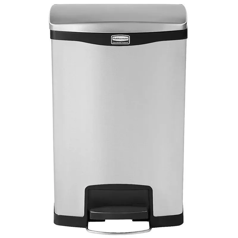 Rubbermaid Step-On rozsdamentes acél szemetes- fekete és metál-50L