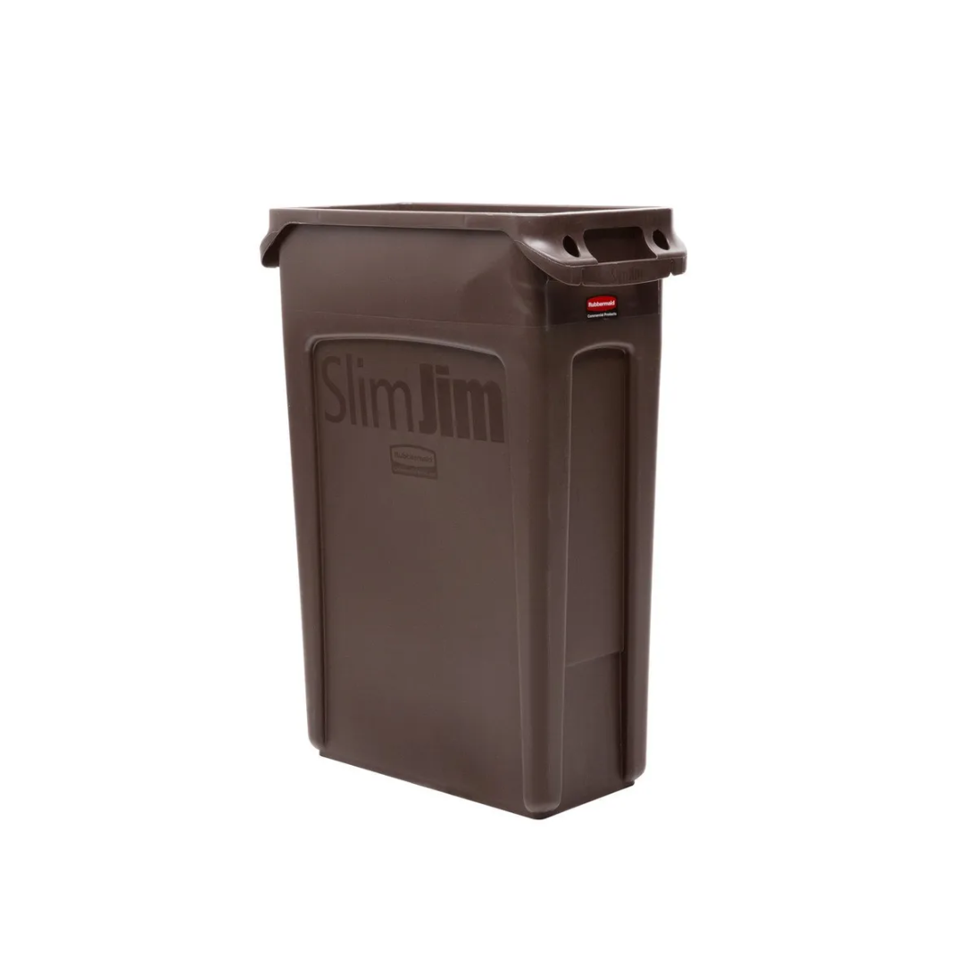 Rubbermaid slim jim szemetes kuka- 87 literes-barna