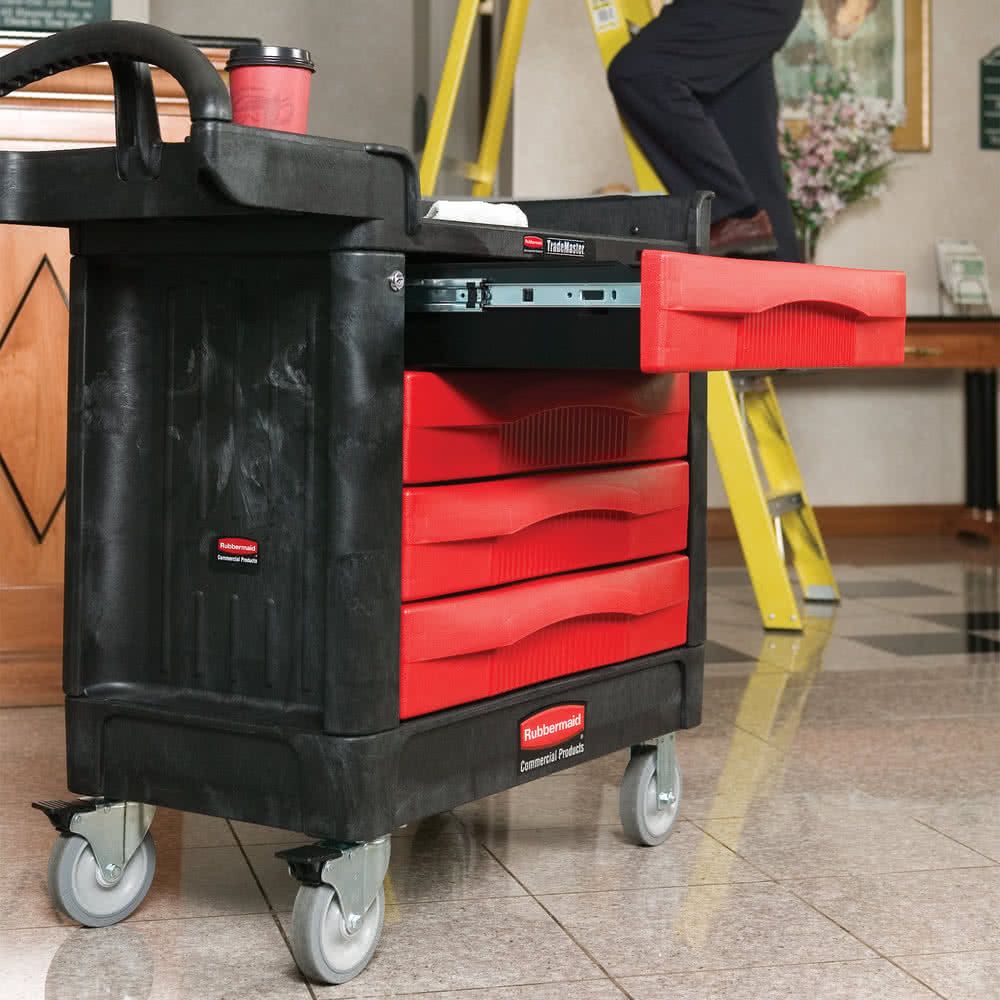 Rubbermaid TradeMaster mozgatható és zárható szerszámos szekrény és kocsi- 4 fiókkal
