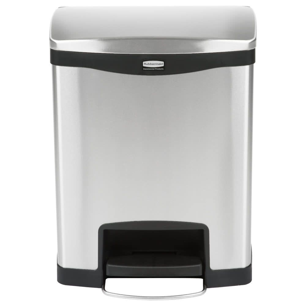 Rubbermaid Step-On rozsdamentes acél szemetes- fekete és metál-30L