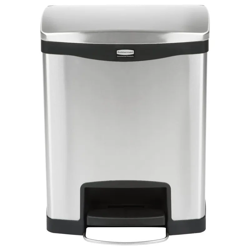 Rubbermaid Step-On rozsdamentes acél szemetes- fekete és metál-30L