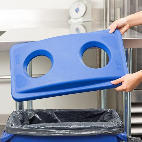 Rubbermaid Slim Jim üveggyűjtős tető- kék