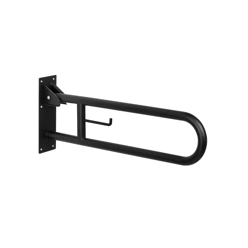 Mediclinics mozgássérült kapaszkodó wc papír tartóval-fekete-738mm