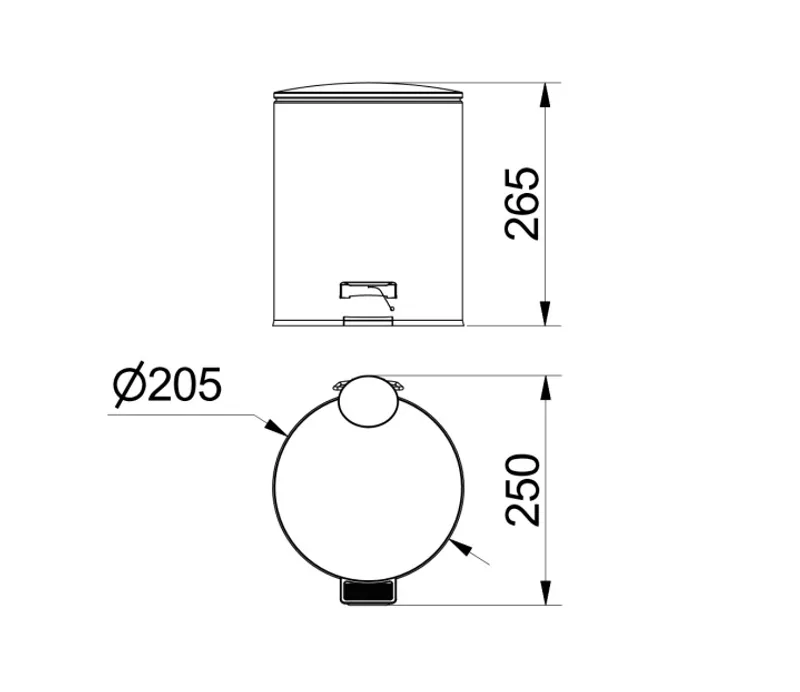 Simex pedálos szemetes kuka 5L fényes