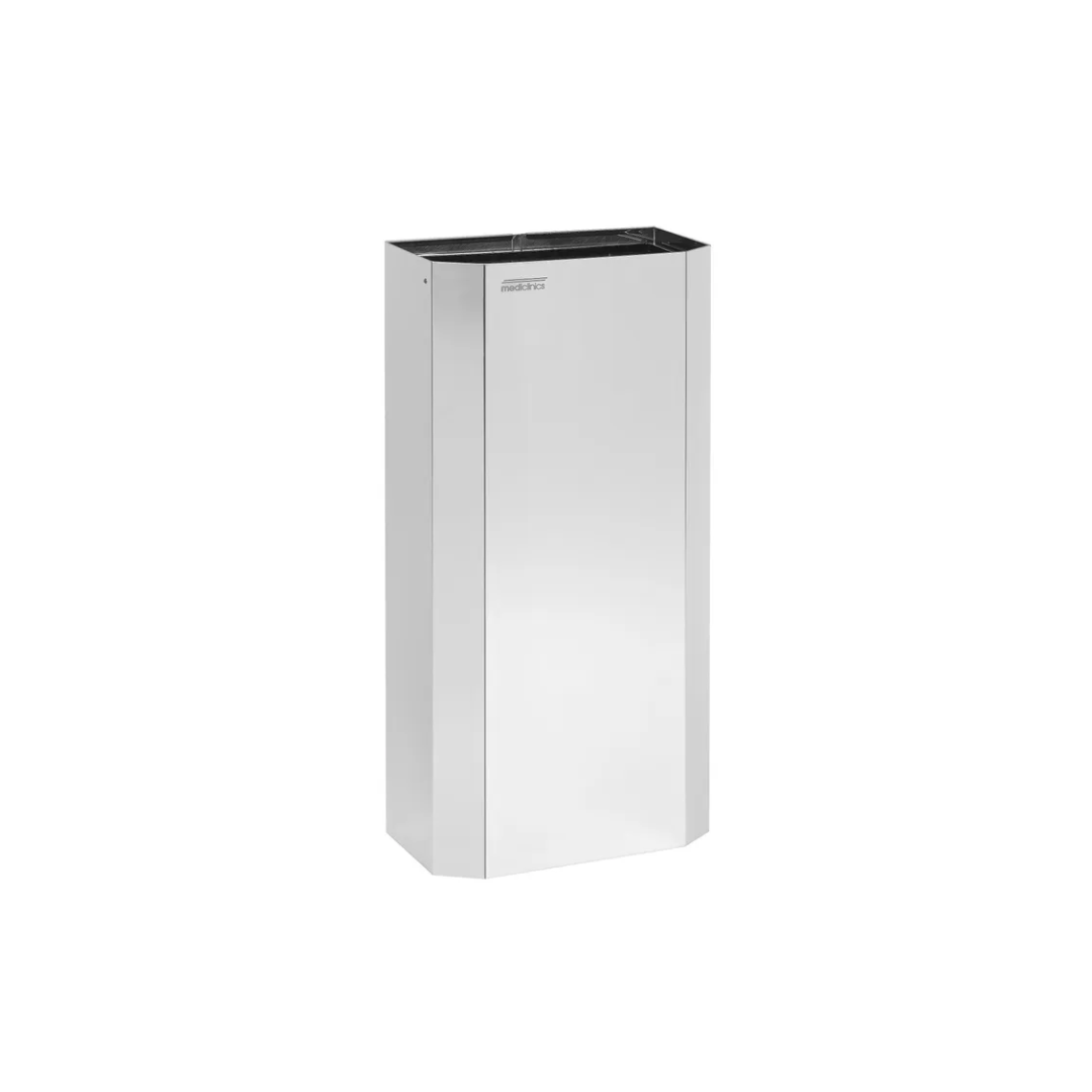 Mediclinics fali rozsdamentes acél szemetes, nyitott-fényes-40 L