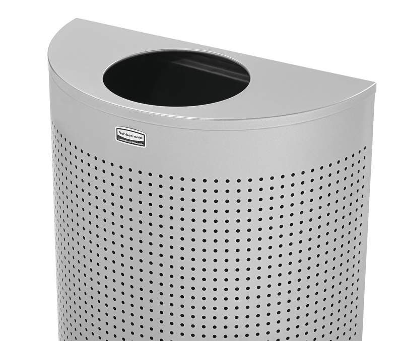 Rubbermaid dekoratív félkör alakú szemetes-45 literes-ezüst-apró lyukakkal