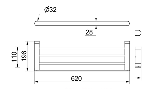 Simex tripla törölközőtartó 620mm - prémium termékcsalád