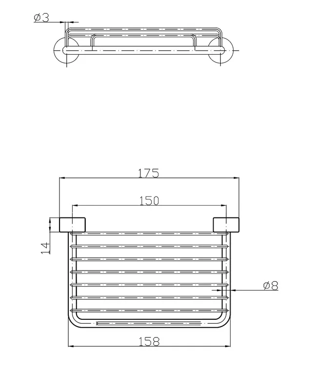 Mediclinics szappantartó rácsos kivitelben, krómozott 175x107mm