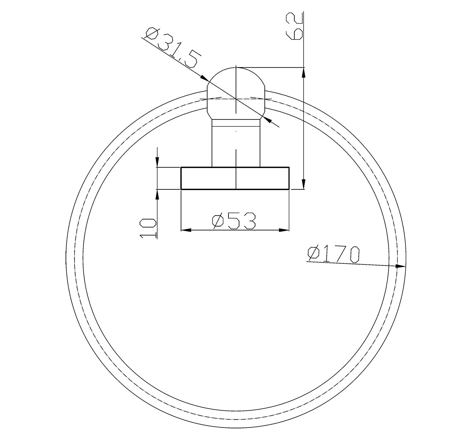 Mediclinics gyűrűs törölközőtartó - 170 mm átmérőjű
