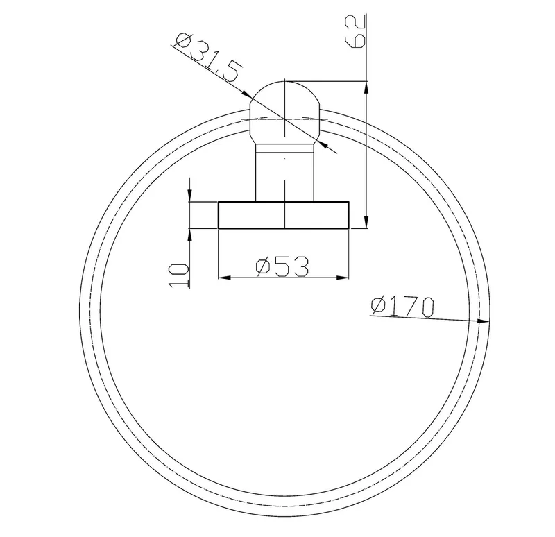 Mediclinics gyűrűs törölközőtartó - 170 mm átmérőjű