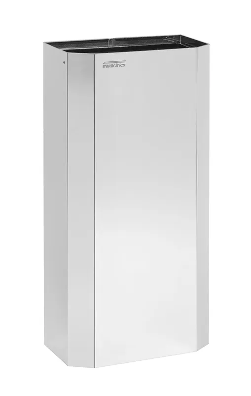 Mediclinics fali rozsdamentes acél szemetes, nyitott-fényes-40 L