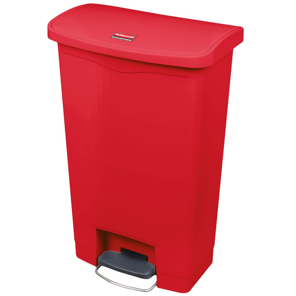 Rubbermaid Step-on pedálos keskeny szemetes kuka-piros- 50L