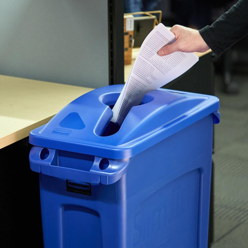 Rubbermaid Slim Jim szemetes kuka tető- két féle bedobónyílással- kék