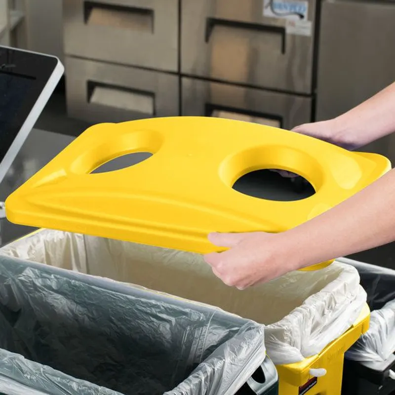 Rubbermaid Slim Jim üveggyűjtős tető-sárga színű
