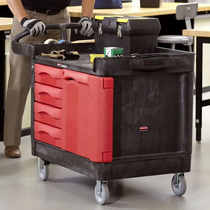 Rubbermaid TradeMaster zárható szerszámos szekrény és kocsi- 4 fiókkal és 1 ajtóval