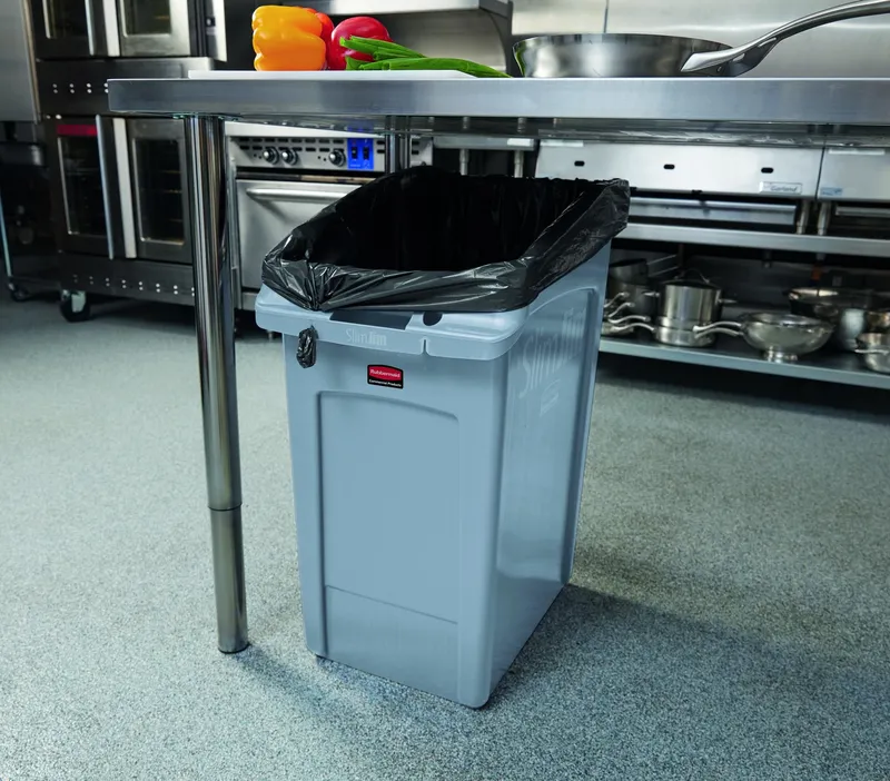 Rubbermaid Slim Jim asztal alá helyezhető kuka 87L szürke