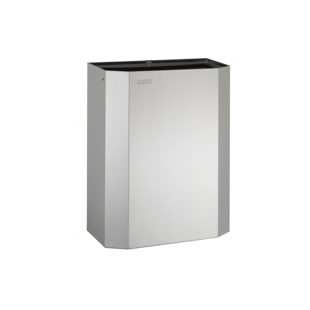 Mediclinics rozsdamentes acél fali szemetes, nyitott-szatén-12L