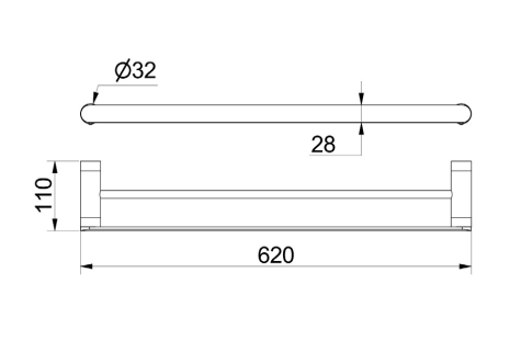 Simex dupla törölközőtartó 620mm - prémium termékcsalád
