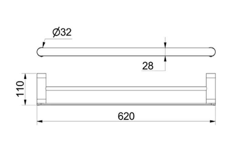 Simex dupla törölközőtartó 620mm - prémium termékcsalád