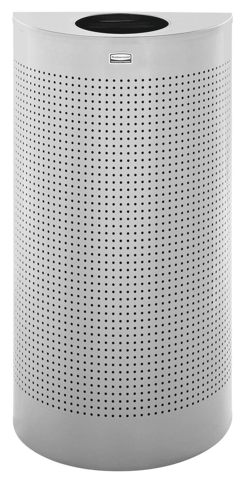 Rubbermaid dekoratív félkör alakú szemetes-45 literes-ezüst-apró lyukakkal