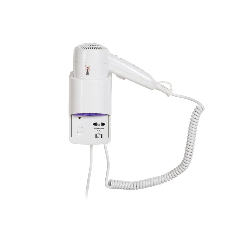 Simex fali hajszárító borotva aljzattal- fehér 1200W