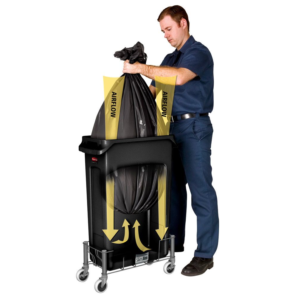 Rubbermaid Slim Jim szemetes kuka- 87L -fekete