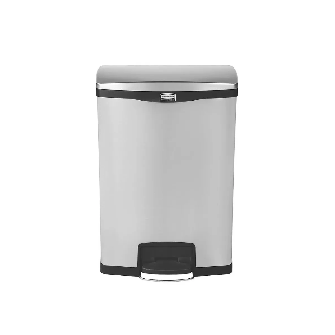 Rubbermaid Step-On rozsdamentes acél pedálos szemetes-fekete és metál-90L