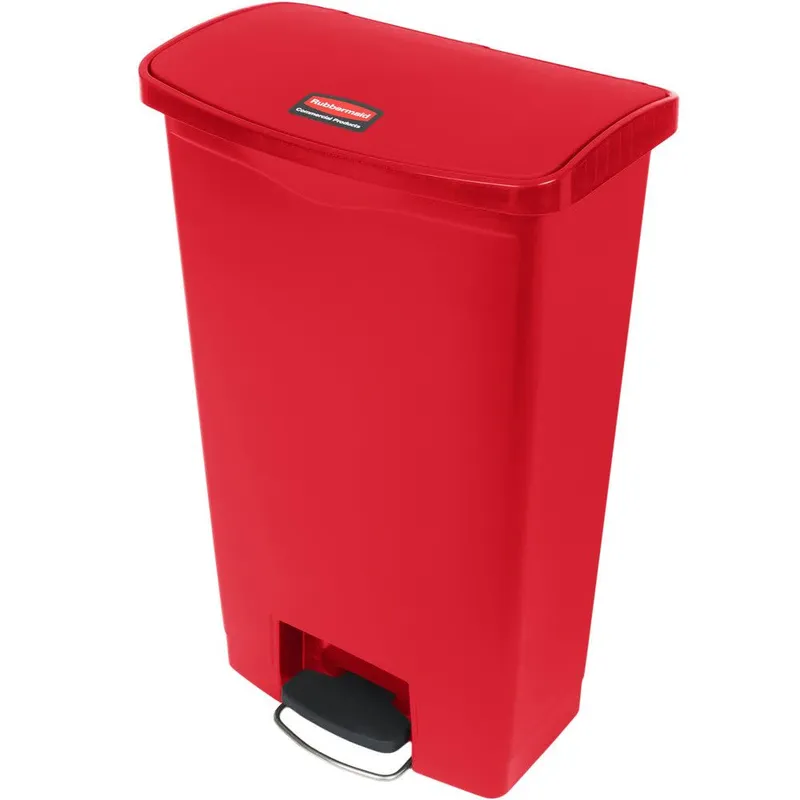 Rubbermaid Step-on keskeny pedálos szemetes kuka, piros- 68L