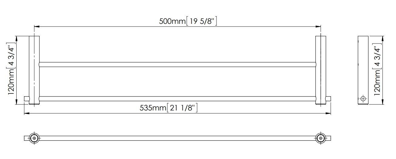 Mediclinics dupla törölközőtartó-535mm széles-szatén