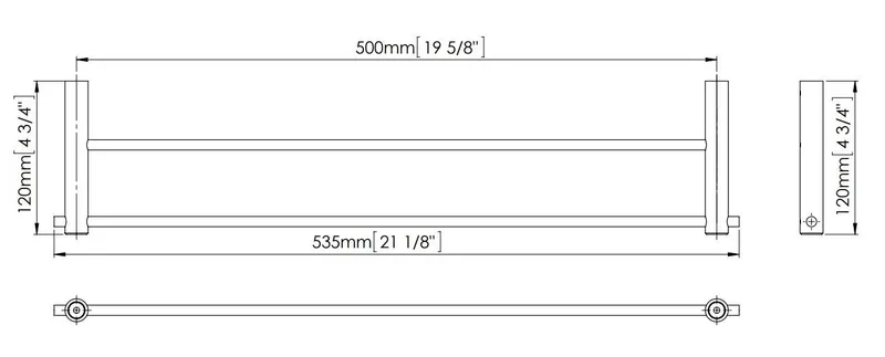 Mediclinics dupla törölközőtartó-535mm széles-szatén