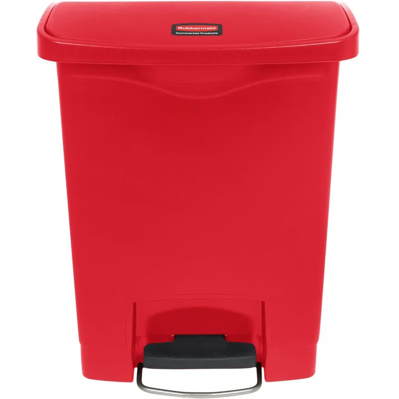 Rubbermaid Step On piros keskeny pedálos szemetes kuka 30 literes