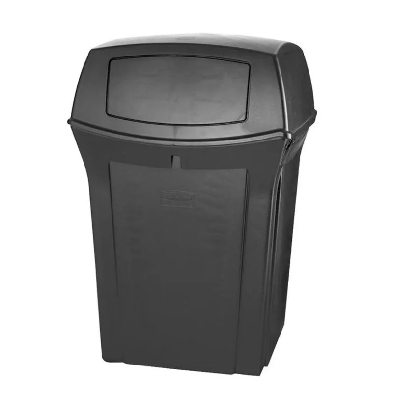 Rubbermaid Ranger kültéri szemetes, zárt-fekete-170,3L
