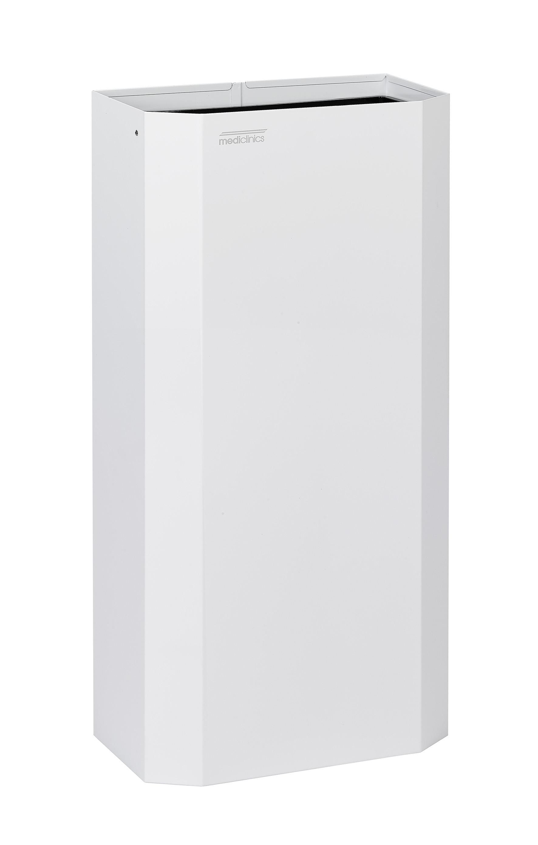 Mediclinics fali acél szemetes, nyitott-fehér-40 L
