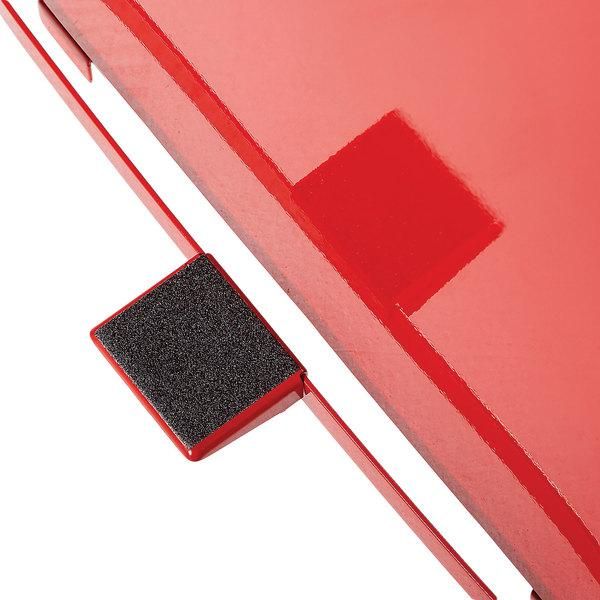 Rubbermaid acél piros pedálos szemetes 49L, tűzálló