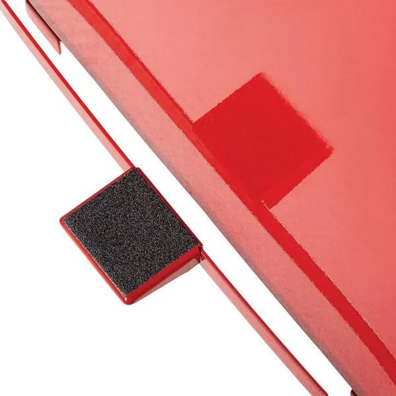 Rubbermaid acél piros pedálos szemetes 49L, tűzálló