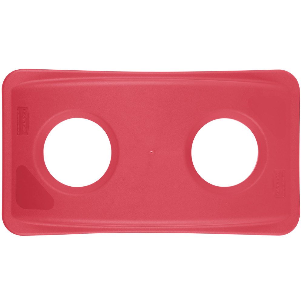 Rubbermaid Slim Jim szelektív szemetes kuka tető- üveg/műanyag-piros