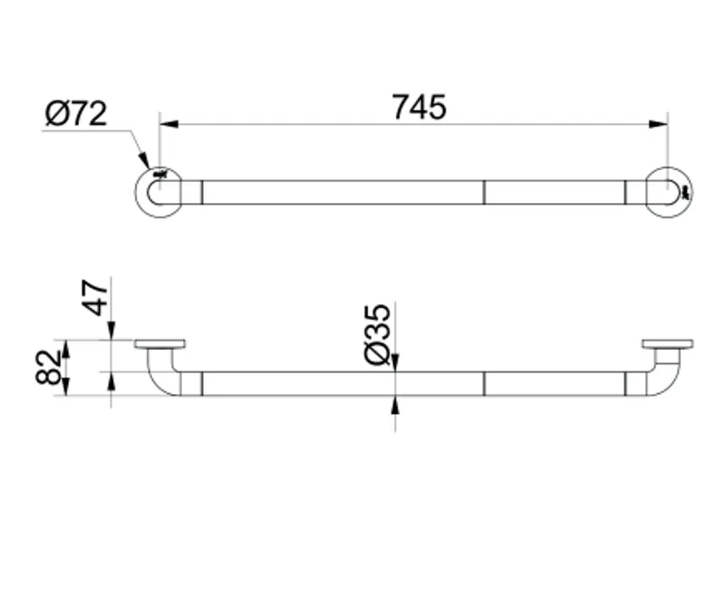 Simex egyenes kapaszkodó 750mm - fehér