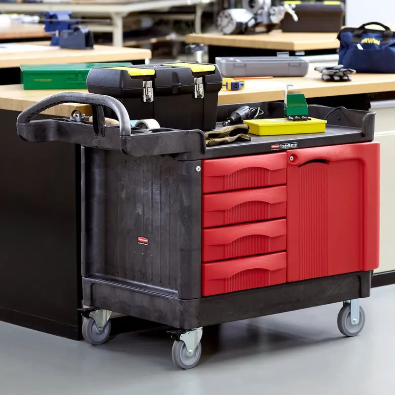Rubbermaid TradeMaster zárható szerszámos szekrény és kocsi- 4 fiókkal és 1 ajtóval