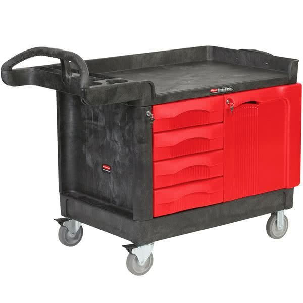 Rubbermaid TradeMaster zárható szerszámos szekrény és kocsi- 4 fiókkal és 1 ajtóval