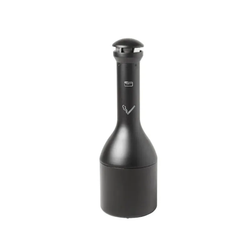 Rubbermaid nagy kapacitású cigaretta csikkgyűjtő torony, design- fekete