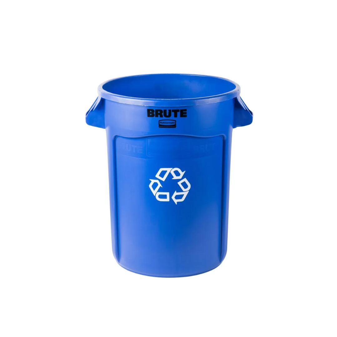 Rubbermaid Brute törhetetlen szemetes konténer 121.1L- kék,szelektív jellel