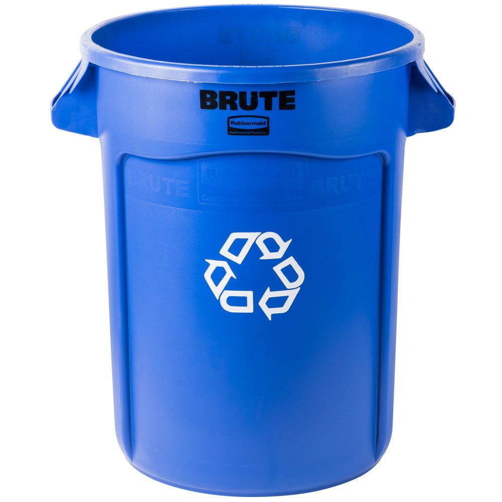 Rubbermaid Brute törhetetlen szemetes konténer 121.1L- kék,szelektív jellel