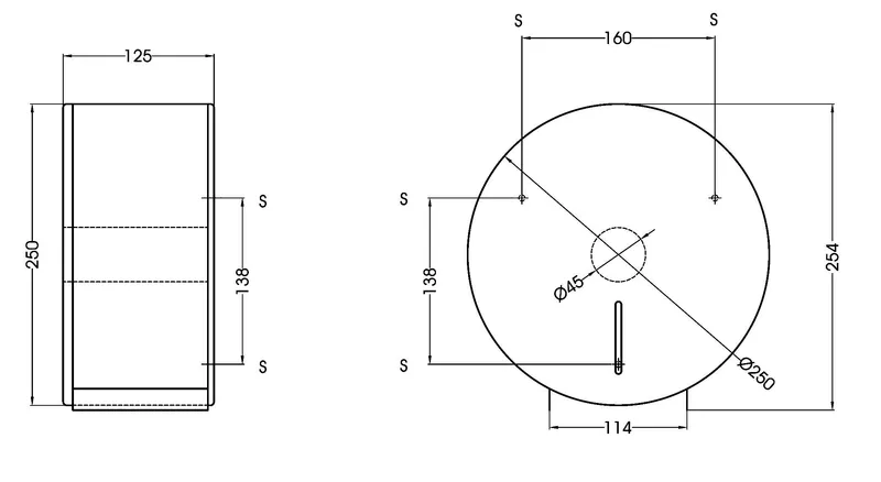 Mediclinics wc papír adagoló Ø 230 mm- fehér